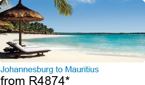 Johannesburg to Mauritius from R4874*