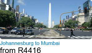 Johannesburg to Mumbai from R4416
