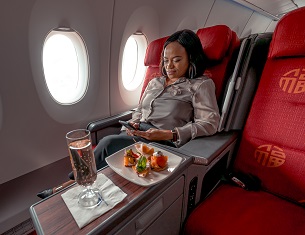 lady in cabin seat